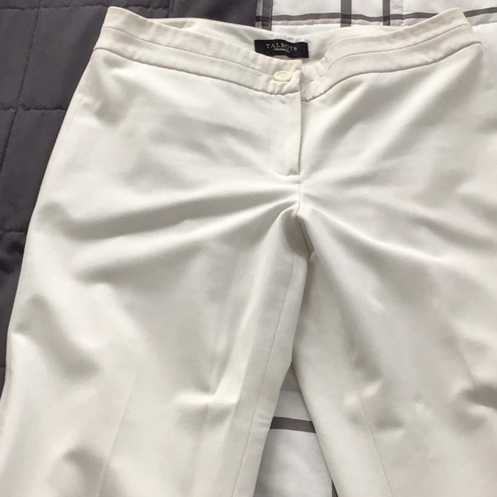 Talbots lined White Ankle Pants donating shirt on - Picture 1 of 7